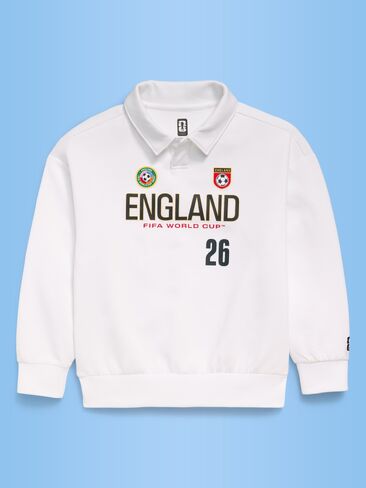 سويت شيرت برسومات بياقة صوفية ديناميكيّة للأطفال من Old Navy كأس العالم FIFA 26™ England - إنجلترا in Saudi Arabia