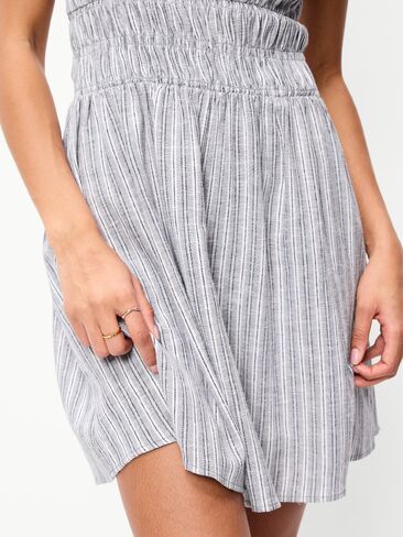 Old Navy Smocked-Bodice Fit & Flare Mini Dress - Blue Multi Stripe in Saudi Arabia