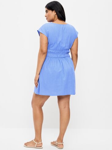 Old Navy Smocked-Bodice Fit & Flare Mini Dress - Cloisonne in Saudi Arabia