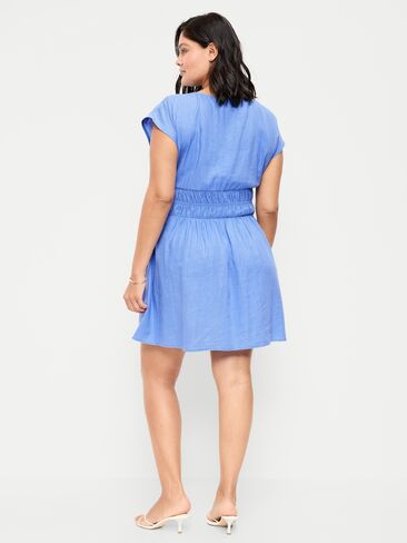 Old Navy Smocked-Bodice Fit & Flare Mini Dress - Cloisonne in Saudi Arabia