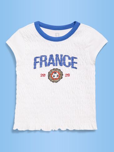 تيشيرت بطبعة Old Navy كأس العالم لكرة القدم 26™ France Smocked للبنات - فرنسا in Saudi Arabia