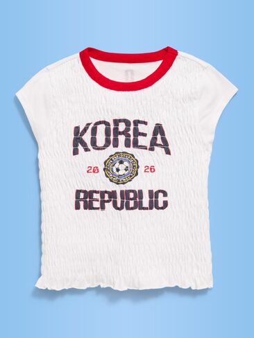 Old Navy FIFA World Cup 26™ Korea Republic Smocked Graphic T-Shirt for Girls - Korea Republic in Saudi Arabia
