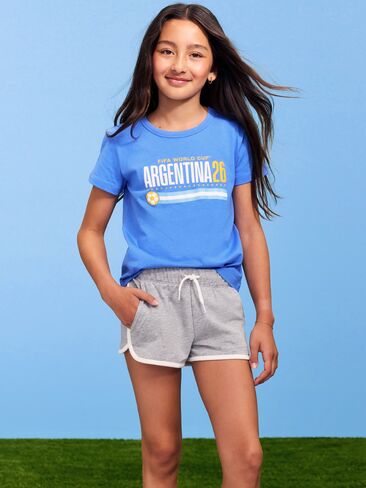 تيشيرت مطبوع عليه صورة الأرجنتين لكأس العالم FIFA 26™ للفتيات من Old Navy - الأرجنتين in Saudi Arabia