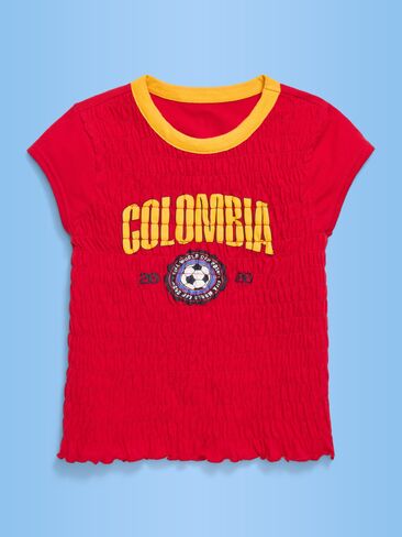Old Navy FIFA World Cup 26™ Colombia Smocked Graphic T-Shirt for Girls - Colombia in Saudi Arabia