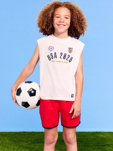 Old Navy FIFA World Cup 26™ USA Boxy Muscle Graphic Tank Top for Boys - White Lilies in Saudi Arabia