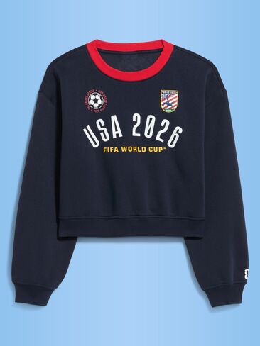 سويت شيرت برسومات كبيرة الحجم للنساء من Old Navy كأس العالم FIFA 26™ USA - كحلي in Saudi Arabia