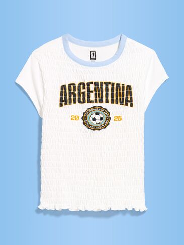 Old Navy FIFA World Cup 26™ Argentina Smocked Graphic T-Shirt for Women - ARGENTINA in Saudi Arabia