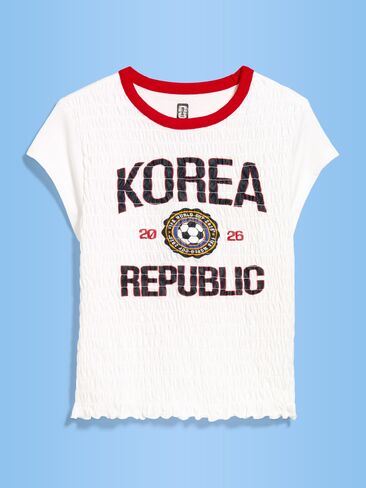 Old Navy FIFA World Cup 26™ Korea Republic Smocked Graphic T-Shirt for Women - Korea Republic in Saudi Arabia