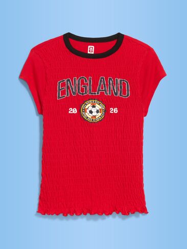 Old Navy FIFA World Cup 26™ England Smocked Graphic T-Shirt for Women - England in Saudi Arabia