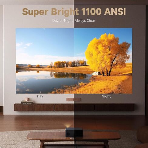 [1100 ANSI & Google TV] جهاز عرض Wanbo X5 Pro 4K مزود بواي فاي وبلوتوث، جهاز عرض أفلام منزلي خارجي، تركيز تلقائي وحجر مفاتيح، ضوضاء منخفضة 26 ديسيبل، أصلي 1080 بكسل، جهاز عرض ذكي مع Netflix وGoogle Play in Saudi Arabia