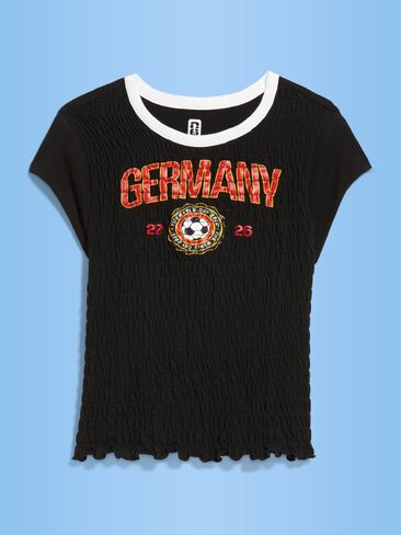 Old Navy FIFA World Cup 26™ Germany Smocked Graphic T-Shirt for Women - Germany in Saudi Arabia