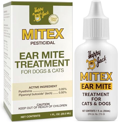 علاج عث الأذن هابي جاك ميتكس للقطط والكلاب، تخفيف حكة الأذن للكلاب، دواء عث الأذن للقطط، (1 أونصة) in Kuwait