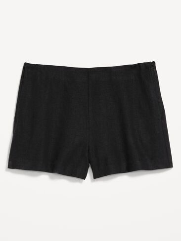 Old Navy High-Waisted Linen-Blend Micro Shorts - Black Jack in Saudi Arabia