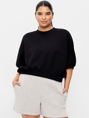 بلوزة Old Navy Bounce Fleece بأكمام طويلة - بلاك جاك in Kuwait