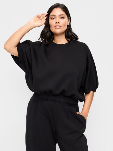 بلوزة Old Navy Bounce Fleece بأكمام طويلة - بلاك جاك in Kuwait