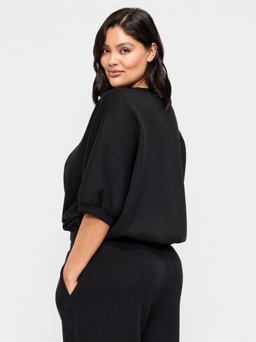بلوزة Old Navy Bounce Fleece بأكمام طويلة - بلاك جاك in Kuwait
