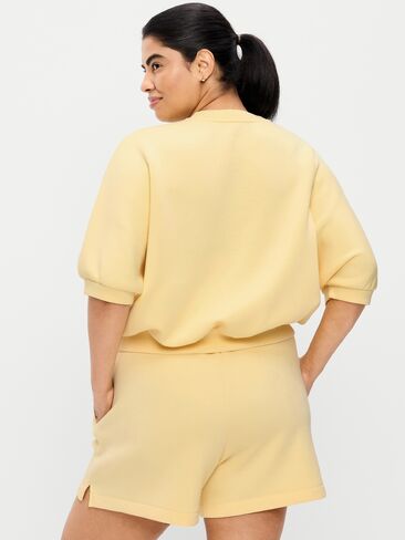 بلوزة Old Navy Bounce Fleece بأكمام طويلة - أصفر زبدة in Kuwait