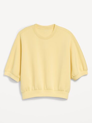 بلوزة Old Navy Bounce Fleece بأكمام طويلة - أصفر زبدة in Kuwait