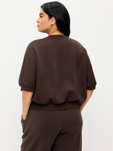 بلوزة Old Navy Bounce Fleece بأكمام طويلة - قهوة سوداء in Kuwait