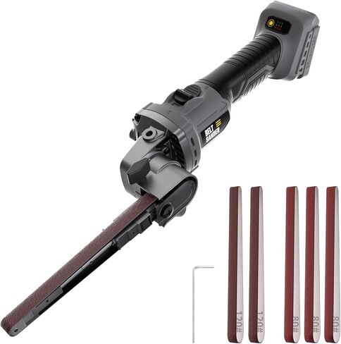 20V MAX Cordless Bandfile Sander Compatible with DeWalt 20V Battery, 6 Variable Speed, Rotate 170° Adjustable, Quick Belts Change, Power Tool Belt Sander for Woodworking, Paint, Metal Rust (Tool Only) in Saudi Arabia