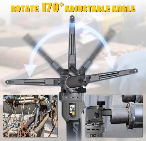 20V MAX Cordless Bandfile Sander Compatible with DeWalt 20V Battery, 6 Variable Speed, Rotate 170° Adjustable, Quick Belts Change, Power Tool Belt Sander for Woodworking, Paint, Metal Rust (Tool Only) in Saudi Arabia