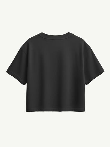 Old Navy Peanuts I Love You Snoopy Word Search Short Sleeve Boxy Graphic T-Shirt For Girls - Black in Saudi Arabia
