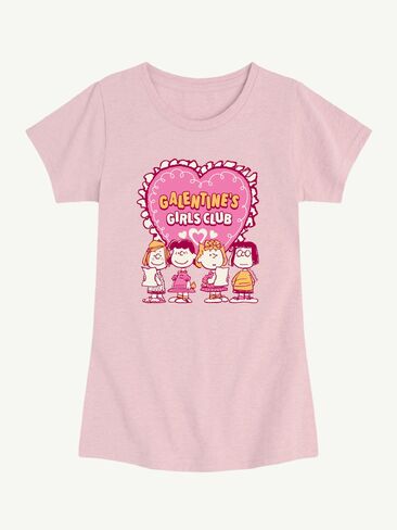 Old Navy Peanuts Galentines Girls Club Short Sleeve Graphic T-Shirt For Girls - HEATHER PINK in Saudi Arabia