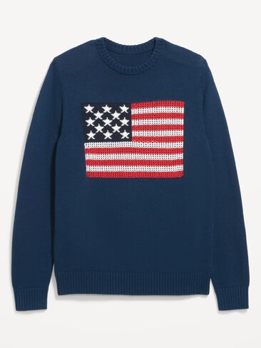 Old Navy Crew-Neck Flag Sweater - Obscure Night in Saudi Arabia