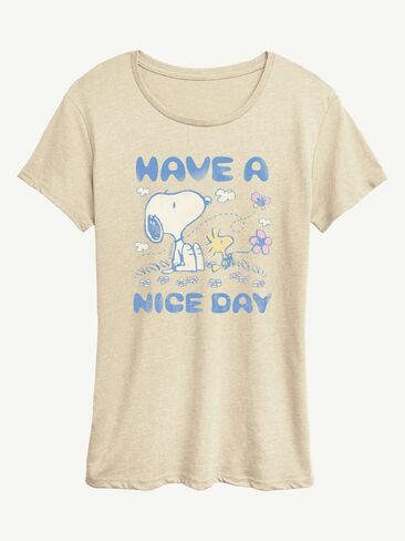 Old Navy Peanuts Snoopy And Woodstock Have A Nice Day Short Sleeve Graphic T-Shirt - Birch in Kuwait