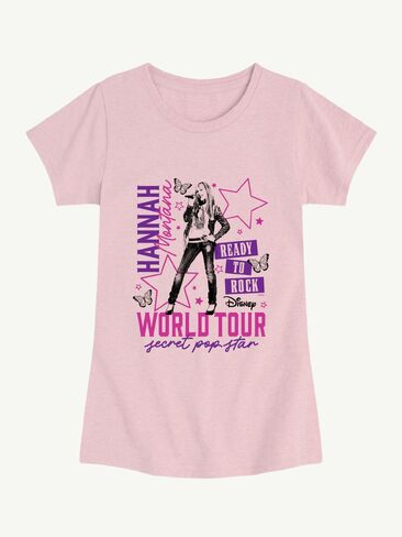 Old Navy Disney Hannah Montana Concert Short Sleeve Graphic T-Shirt For Girls - Heather Pink in Saudi Arabia