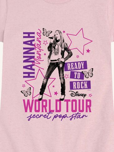 Old Navy Disney Hannah Montana Concert Short Sleeve Graphic T-Shirt For Girls - Heather Pink in Saudi Arabia