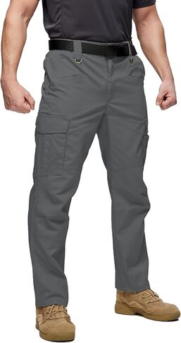 SWISSWELL Tactical Pants for Men Water Resistant Ripstop Elasticated Waist Cargo Pant with 8 Pockets for Work Construction in Saudi Arabia