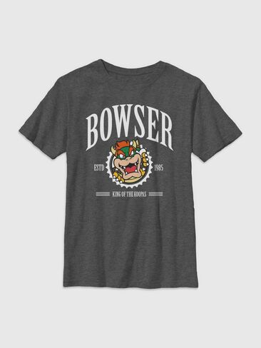 Old Navy Nintendo Bowser Koopas King Graphic T-Shirt for Boys - Charcoal Heather in Saudi Arabia
