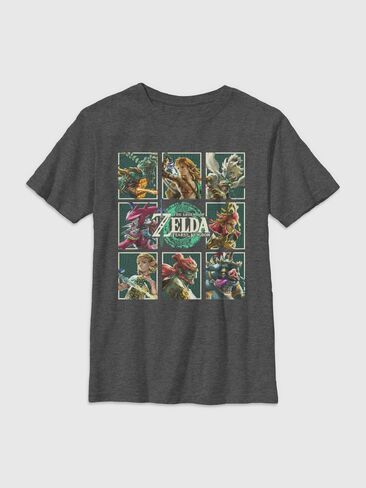 Old Navy Nintendo Character Boxes Graphic T-Shirt for Boys - CHARCOAL HEATHER in Saudi Arabia