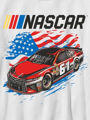 Old Navy Nascar Flag Racer Graphic T-Shirt for Boys - WHITE in Saudi Arabia