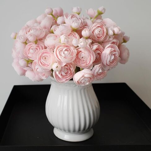 18 Pcs Ranunculus Artificial Flowers Pink Mini Faux Ranunculus Flowers Pink Silk Ranunculus Flowers for Wedding DIY Bouquets Home Decor Arrangements in Saudi Arabia