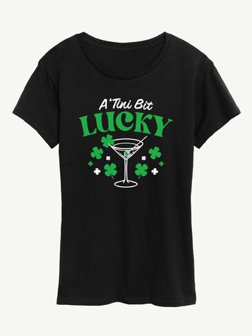 Old Navy A Tini Bit Lucky Short Sleeve Classic Fit Graphic T-Shirt - BLACK in Saudi Arabia