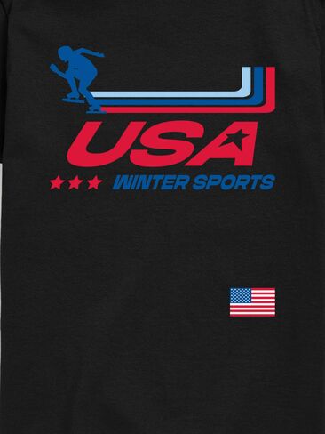 Old Navy USA Winter Sports Short Sleeve Graphic T-Shirt For Kids - Black in Saudi Arabia