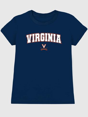 Old Navy University of Virginia Arch Logo Graphic T-Shirt for Women - NAVY in Saudi Arabia