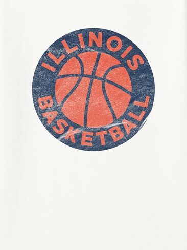 Old Navy University of Illinois Illinois Circle Basketball Graphic T-Shirt for Men - WHITE in Saudi Arabia