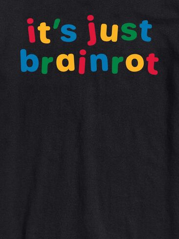تي شيرت Old Navy Just Brainrot بأكمام قصيرة - أسود in Kuwait