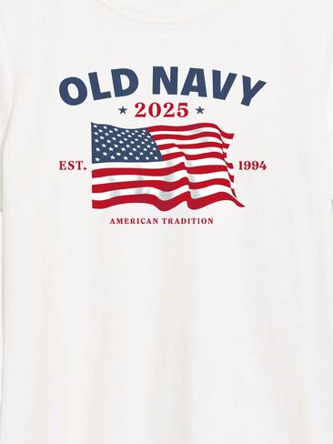 Old Navy Heritage 2025 Flag Graphic T-Shirt For Women - White in Saudi Arabia