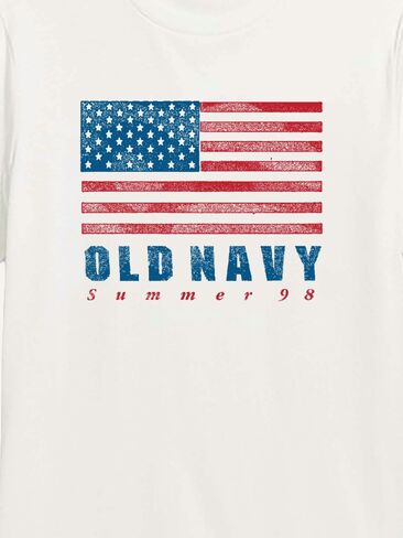 Old Navy HERITAGE 1998 FLAG GRAPHIC T-SHIRT - WHITE in Saudi Arabia