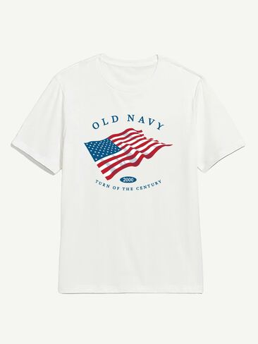 تي شيرت برسومات علم Old Navy Heritage 2000 - أبيض in Saudi Arabia