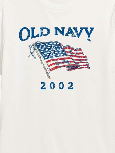 Old Navy Heritage 2002 Flag Graphic T-Shirt - WHITE in Saudi Arabia