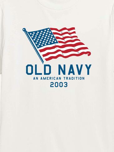 Old Navy Heritage 2003 Flag Graphic T-Shirt - WHITE in Saudi Arabia
