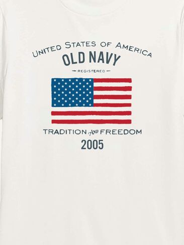 تي شيرت برسومات علم Old Navy Heritage 2005 - أبيض in Kuwait