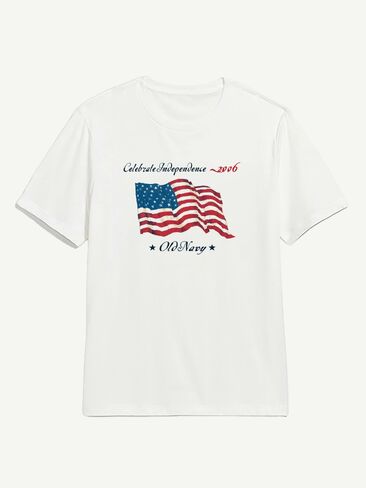 Old Navy Heritage 2006 Flag Graphic T-Shirt - WHITE in Saudi Arabia