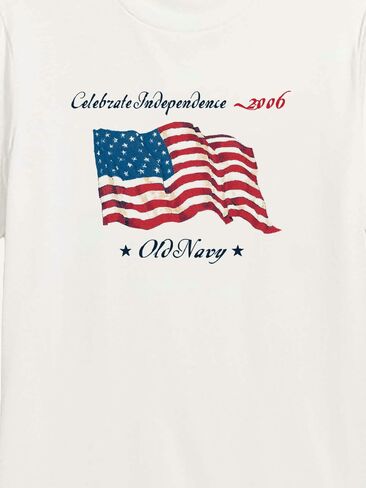 Old Navy Heritage 2006 Flag Graphic T-Shirt - WHITE in Saudi Arabia