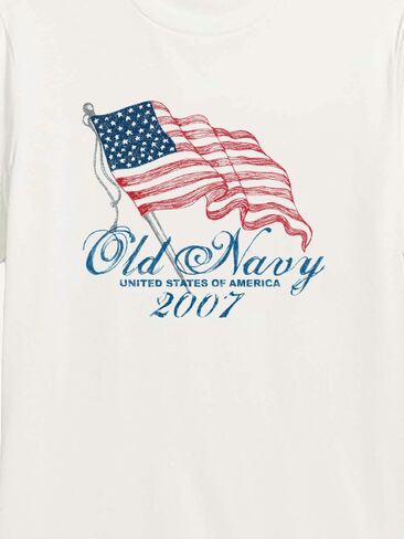 Old Navy Heritage 2007 Flag Graphic T-Shirt - WHITE in Saudi Arabia